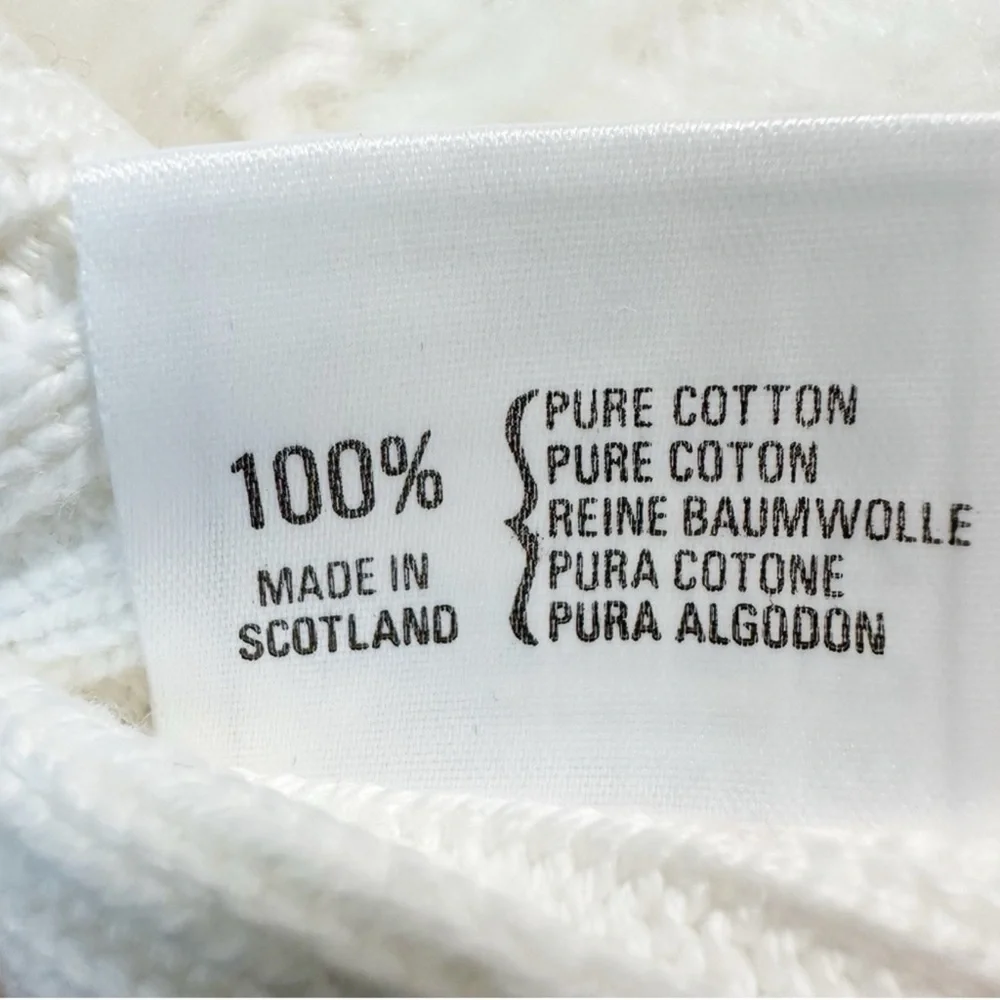VTG Men White Argyle Cotton Scotland Crewneck Knit Sweater SMALL Classic Country - Picture 4 of 9